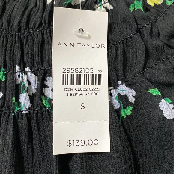 Ann Taylor NEW Black Floral Babydoll Mini Dress Size S - Picture 9 of 11